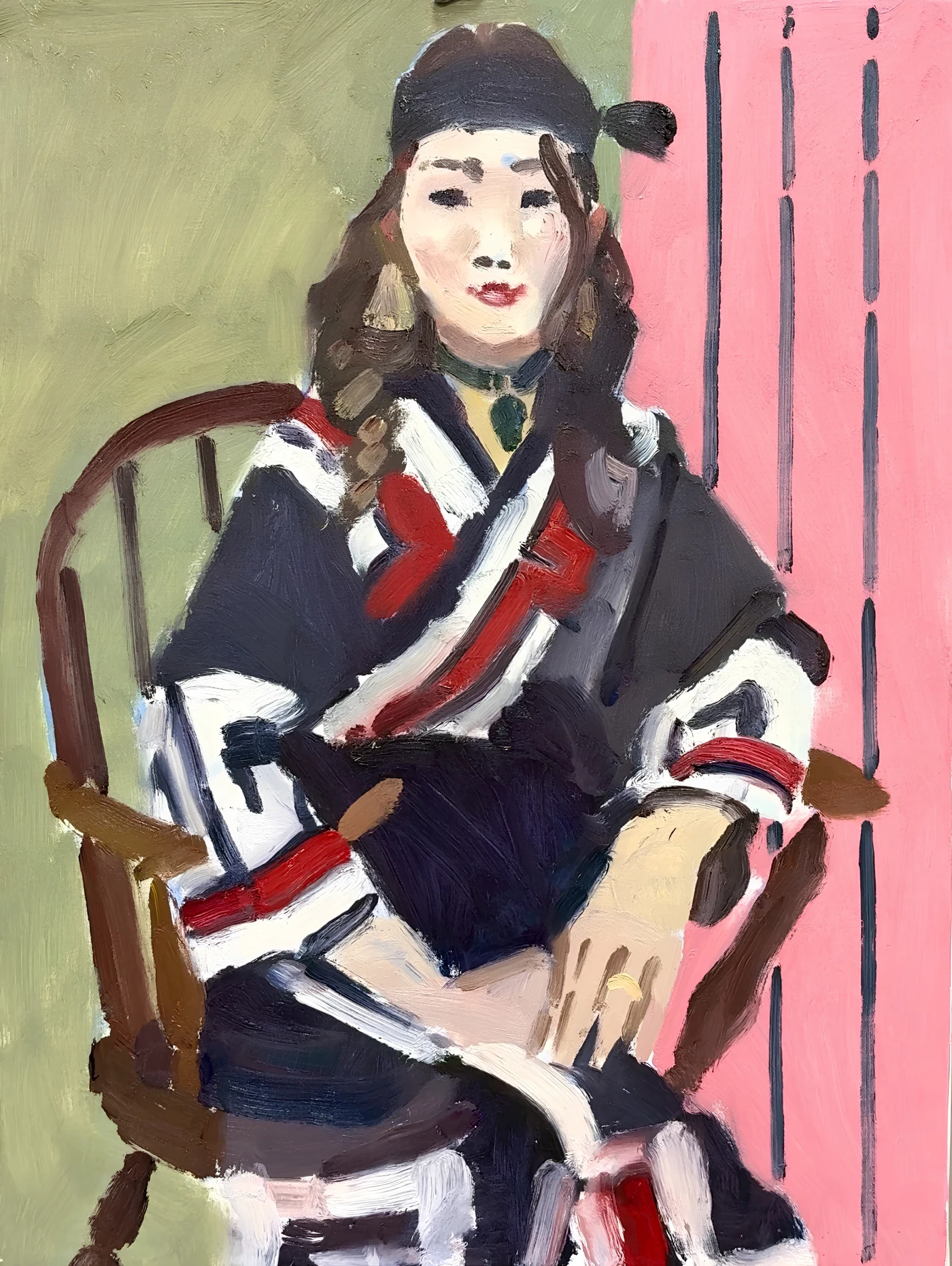 才村 啓 先生 作品(アイヌ衣装・椅子座り)